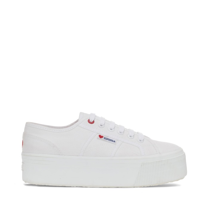 Superga Es 2790 Corazoncito Bordado Blanco-corazón Rojo