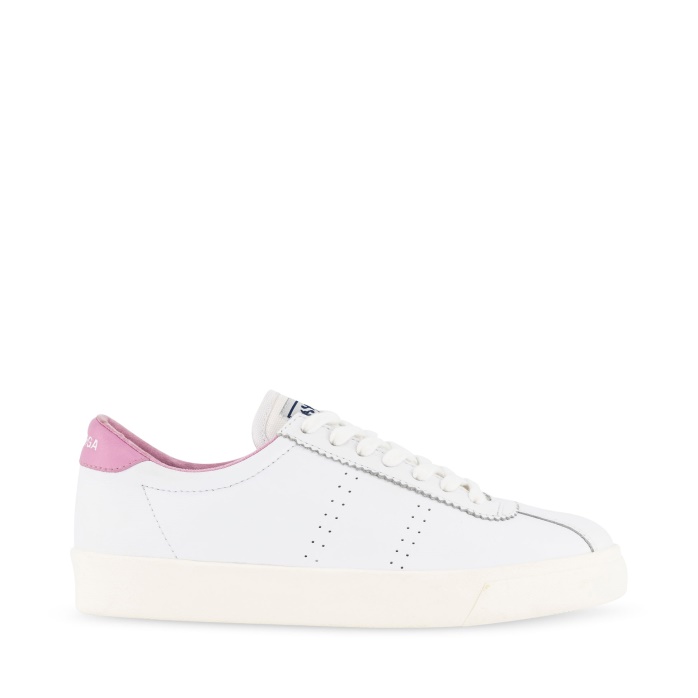 Superga Es 2843 Club S Comfort Cuero Blanco-rosa Malva