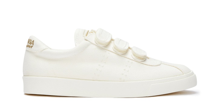 Superga Es 2843 Club S 3straps Algodón Blanco-oro-blanco Av
