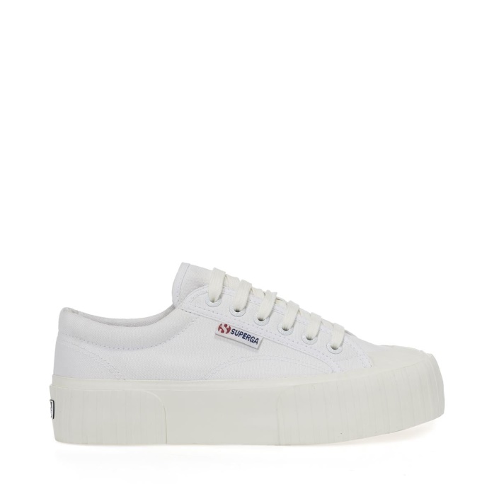Superga Es 2631 Stripe Plataforma Blanco Blanco
