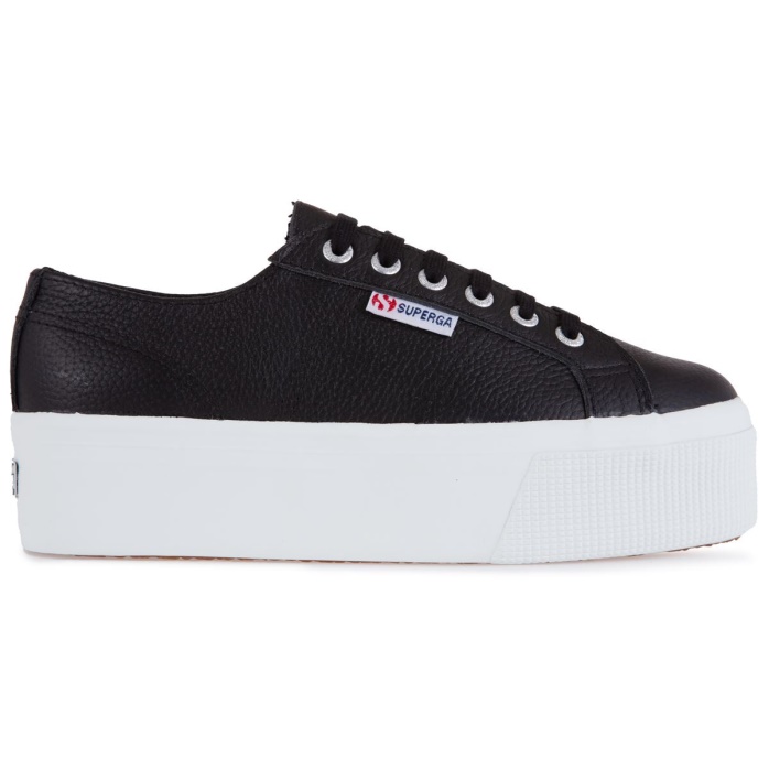 Superga Es 2790 Piel Abatanada Negro-blanco