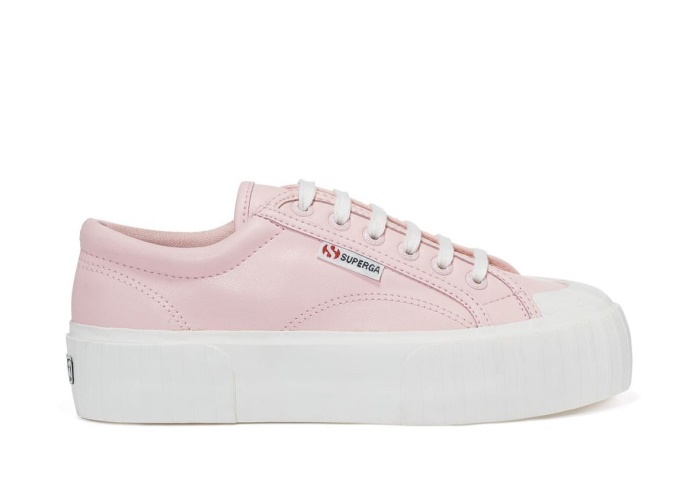 Superga Es 2631 Stripe Plataforma Vegan Rosa Blanco