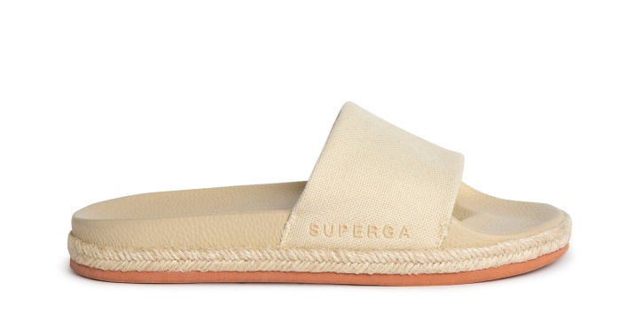 Superga Es 1908 Slides Organic Canvas Rop Eclipta Madagascar Almendra