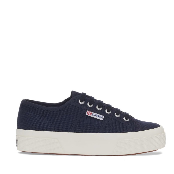 Superga Es 2740 Plataforma Azul Marino-f Avorio