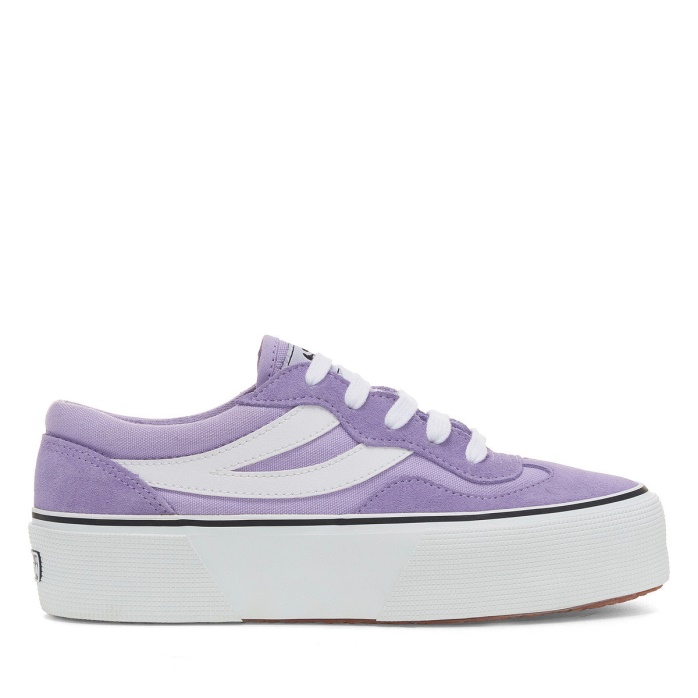 Superga Es 3041 Plataforma Colorblock Revolley Violeta Lilla-blanco