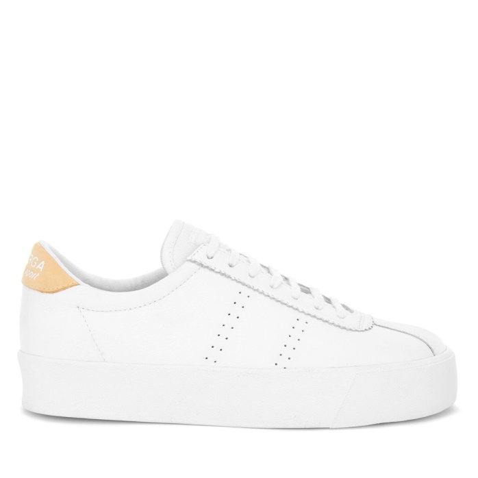 Superga Es 2854 Club 3 Comfort Cuero Blanco-beige Gome-blanco Avorio