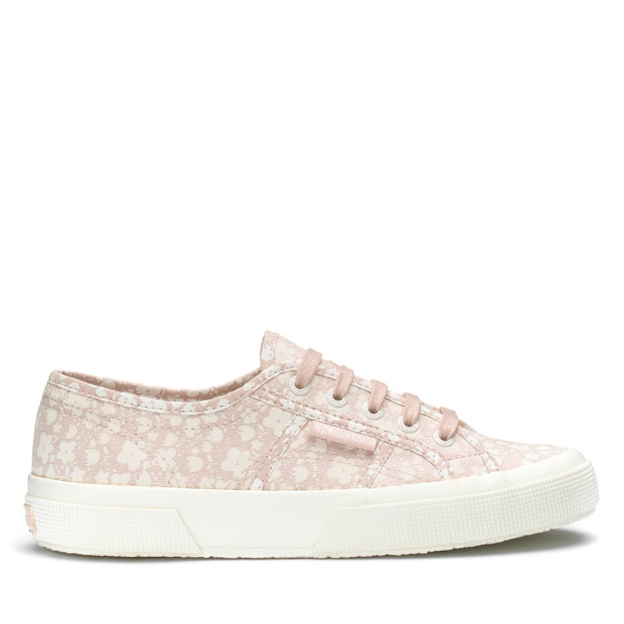 Superga Es 2750 Estampado Flores Piel Blanco Avorio-rosa