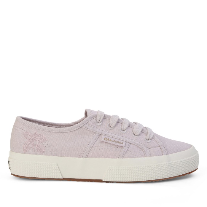 Superga Es 2750 Tinte Natural Bordado Rosa Magenta Hojas