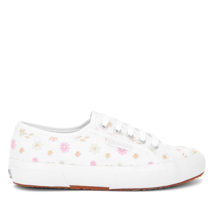 Superga Es 2750 Flores Bordado Blanco-multicolor Flores