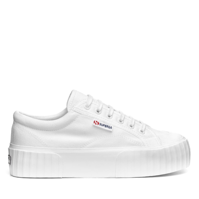 Superga Es 2631 Stripe Plataforma Blanco-blanco Avorio