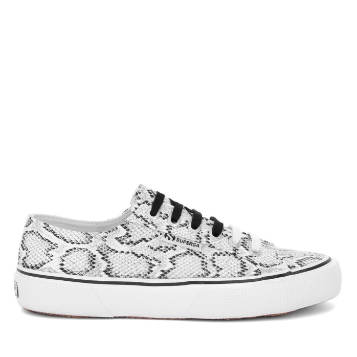Superga Es 2490 Negrita Serpiente Blanco Negro Serpiente