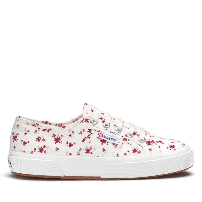 Superga Es 2750 Estampado Floral Blanco Avorio-rojo